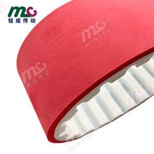<b>Red</b> Rubber Pu Timing Belt High Wear Resistant Soft <b>Material</b> For Industrial Transmission - Product Image 1