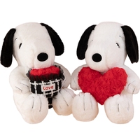 Boneka Hewan Snoopy Dog Bunga Hati Grosir Dekorasi Lucu Hadiah Boneka Karakter Anime Kartun Mainan Plush untuk Anak Perempuan