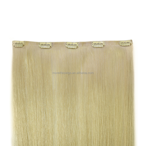 Extensions de cheveux naturels à clipser 100 % invisibles Remy 14-26 pouces Cheveux humains bruts Couleur personnalisable Double trame machine - Product Image 2