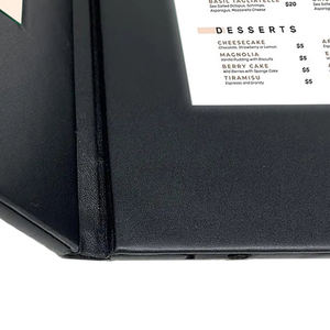 Small MOQ Black Faux Leather Led Menu Book 4 Page A4 <b>Size</b> Digital Table Menu Rechargeable Led Backlit Menu Folder - Product Image 6
