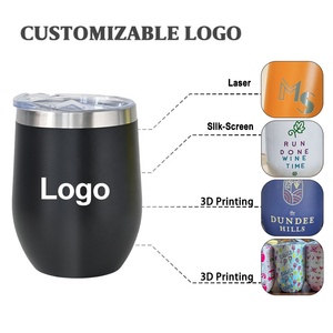 Custom 12oz Stainless Steel Vacuum Wine Tumbler <b>with</b> Lid Double Wall Thermal Cup for Travel 12-24 Hours Insulation - Product Image 4