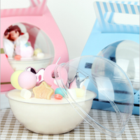 Boîte d'emballage boule de mousse transparente, boîte d'emballage pour gâteau de noël, avec poignée en papier personnalisés