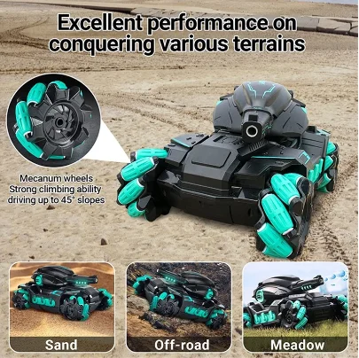 2022 Water Bomb Tanks 2.4Ghz Remote Control/Gesture Control Water Bullet Tank Car Sand Off-Road Meadow Fight Tank Car For toys