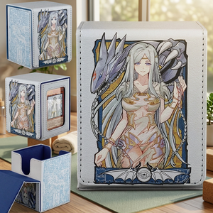 Boîte à cartes de tarot en cuir PU et flanelle, portable, écologique, personnalisable, avec coins carrés, pour plus de 100 cartes - Product Image 3