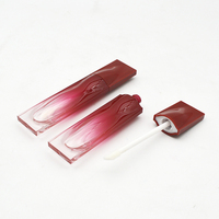 Einzigartige 2ml flache Lipgloss-Behälter röhre Private Label Red Liquid Kosmetik flasche Transparente Lipgloss-Tube Kosmetik verpackung