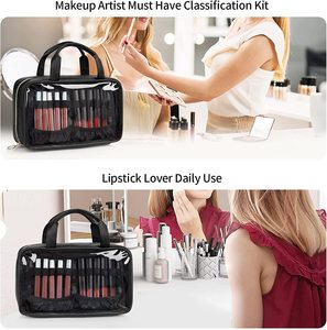Revel trang điểm nghệ sĩ Son môi tổ chức rõ ràng trang điểm túi với có thể tháo rời Son môi lưu trữ Board 40 khe cắm Lip Gloss trường hợp - Product Image 5