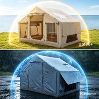 Tente Gonflable Cabine à Arceaux en PVC, Colonne Gonflable, Oxford 300D Imperméable PU3000mm, 4 Saisons, Grande Famille, Extérieur