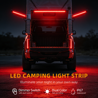 Bande lumineuse LED en aluminium étanche IP67 tricolore de 30 cm, à intensité variable, pour camping, 4x4, auvent de camping-car, remorques de camping, conforme RoHS