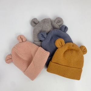 2022 vente en gros belle haute qualité concepteur tricoté chapeaux à revers hiver tricot chapeau pour bébé enfants - Product Image 3