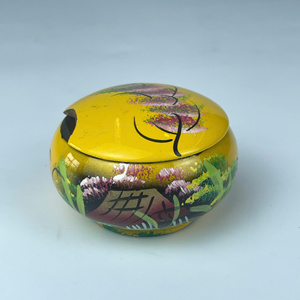 กล่องแล็กเกอร์ทรงกลมทำมือกล่องแล็กเกอร์ทรงกลมที่เก็บของตกแต่งแบบเวียดนามสำหรับเครื่องประดับหรือของชิ้นเล็กๆ - Product Image 3