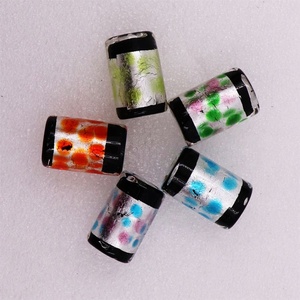 7mm agujero DIY <span class=keywords><strong>pulsera</strong></span> Europea encantos hoja de plata cuentas de vidrio cilindro Murano cuentas gran agujero cuentas para DIY cristales de punto de onda - Product Image 4