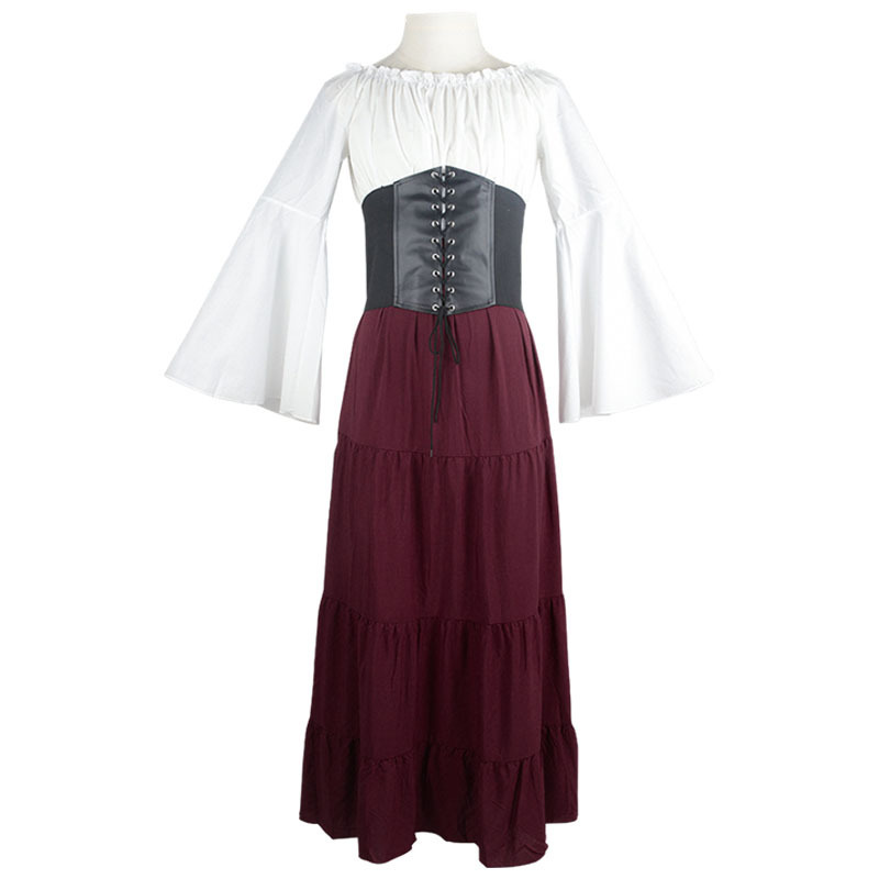 Burgundy [belted waist] skirt