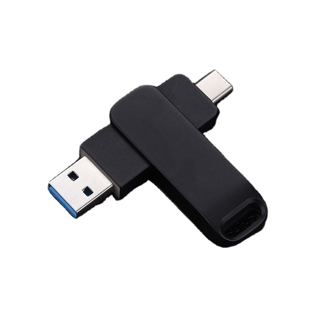 Dual-Port Type-C USB Flash Drive for Phone & Computer, Metal Photo Storage Drive with Memory Expansion