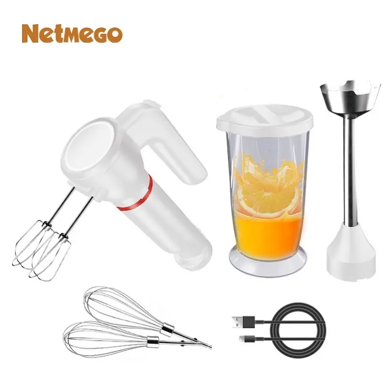 Wireless Versatility Electric Hand Mixer Stainless Steel Mini Food Processor Cold Press Juice Extractor