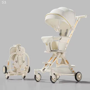 Hot Sale Two-way Push Baby Stroller with Canopy Aluminum Alloy Frame 2-in-1 <strong>Rocker</strong> Device for 0-3 Years Load Bearing 20kg - Product Image 2