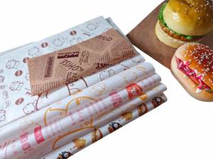 Papier d'emballage pour hamburgers en PE personnalisé en gros, imprimé, résistant à la graisse et à l'eau, pour emporter, avec logo - Product Image 6
