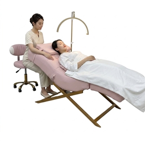 Customizable Modern Metal Eyelash Bed Adjustable Headrest Stainless Steel Frame High-Density <b>Sponge</b> Spa Salon Living Room - Product Image 2