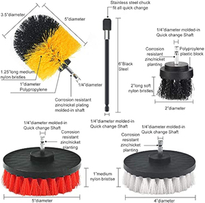 19 brosses de nettoyage en <span class=keywords><strong>plastique</strong></span> avec manche en acier, options multi-tailles <span class=keywords><strong>pour</strong></span> usage automobile, écologiques - Product Image 3