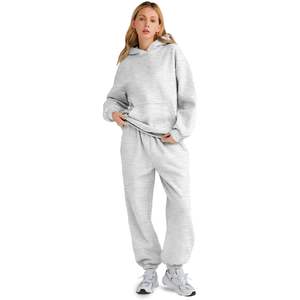 Ensemble de survêtement sportif pour femme, taille plus, 2 pièces, printemps, uni, avec pantalon de voyage - Product Image 1