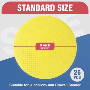 Disques de ponçage durables en velcro de 225 mm, disques de ponçage perforés, feuilles de ponçage rondes pour ponceuses à cloisons sèches 80/100/120/150/180/220 # - Product Image 2