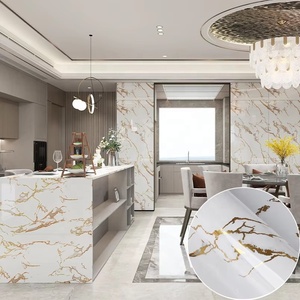 <span class=keywords><strong>Papier</strong></span> <span class=keywords><strong>peint</strong></span> adhésif effet marbre argenté, résistant à l'huile, imperméable, résistant aux hautes températures, pour la décoration des armoires murales - Product Image 4