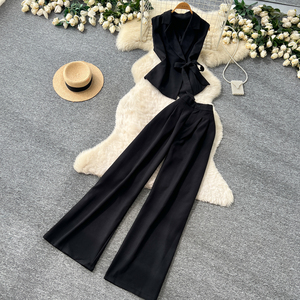 <span class=keywords><strong>Conjunto</strong></span> básico de verano de 2 piezas para <span class=keywords><strong>mujer</strong></span>, top con tiras y traje, venta al por mayor - Product Image 1