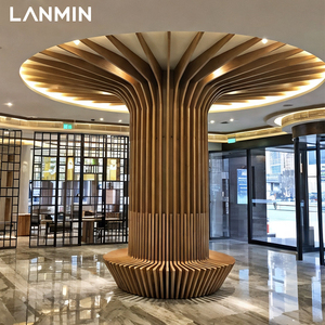 Revêtement de colonne ronde en aluminium perforé sur mesure, panneau mural perforé, décoration de pilier, matériau architectural décoratif - Product Image 1