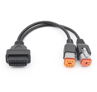 Câble d'extension OBD 2 Harley 6 broches vers 16 broches, testeur de batterie mâle/femelle 4 broches, outil de diagnostic moto 12V/24V, écran 7 pouces