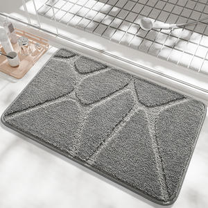 Alfombra de baño minimalista moderna, rectangular, con patrón geométrico, de fibra de poliéster, absorbente, antideslizante, para uso en el baño y el dormitorio - Product Image 4