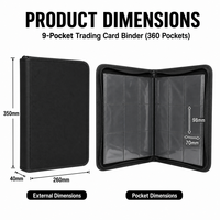 Prêt à expédier : Album de cartes à fermeture éclair en PU à 9 pochettes et 360 emplacements, chargement latéral, pour la protection des cartes MTG TCG