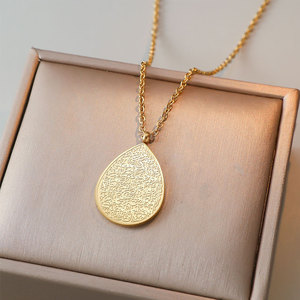 จี้แฟชั่นสแตนเลสสตีล 316L กันน้ำ ไม่หมอง ชุบทอง 14k 18k ลายอัลเลาะห์ สำหรับผู้หญิง - Product Image 2