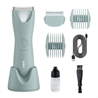 Tondeuse à poils corporels PRITECH, étanche IPX6, sans fil, lame en céramique, faible bruit, kit de toilettage pour hommes, 5V 1A