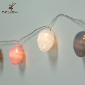 Newish pâques à piles <span class=keywords><strong>guirlande</strong></span> <span class=keywords><strong>lumineuse</strong></span> dia 4*6cm coton fil oeuf <span class=keywords><strong>guirlande</strong></span> <span class=keywords><strong>lumineuse</strong></span> avec 12L blanc chaud LED - Product Image 6