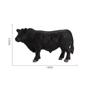 Mô phỏng tiêu thụ thịt bò với trang trại gia súc trang trí vui vẻ xuyên Biên Giới Thế giới động vật Black Angus Bull mô hình - Product Image 4