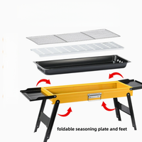 Barbecue pliable portable à charbon de bois pour le camping, petit barbecue pliable pour l'extérieur, barbecue pour les fêtes dans la cour