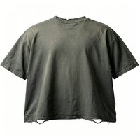 T-shirt personnalisé Kornit DTG, imprimé intégral effet vieilli, fabricant OEM, style grunge, en coton