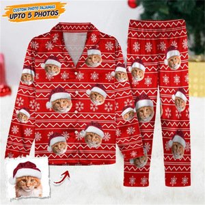 Pyjama d'été confortable en polyester doux à imprimé intégral pour adulte avec motif visage d'animal, idéal pour le dropshipping - Product Image 5
