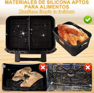 Accesorios para freidoras de aire en oferta: Revestimiento de silicona reutilizable de grado alimenticio, bandeja de silicona para freidoras de aire, utensilios de cocina y repostería para el hogar. - Product Image 5