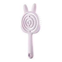 Mini brosses à cheveux démêlantes pour femmes logo personnalisé mignon enfants dessin animé plastique portable rond bleu