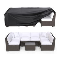Housse de protection robuste pour mobilier de patio en forme de L de 108 pouces, en tissu Oxford 600D, imperméable, anti-UV, coupe-vent, pour canapé de jardin extérieur
