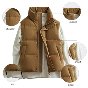 Gilet matelassé pour homme sur mesure ODM, col montant, double fermeture, <span class=keywords><strong>sans</strong></span> manches, avec impression de logo personnalisé au dos - Product Image 3