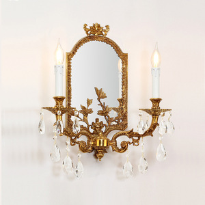 Appliques murales rococo, miroir décoratif, phare, <span class=keywords><strong>lampe</strong></span> de coiffeuse, lampes murales pour salle de maquillage, art français, <span class=keywords><strong>lampe</strong></span> en cuivre pour miroir - Product Image 4