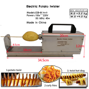 Máquina de aperitivos, cortador de patatas, patatas fritas en espiral, patatas fritas rizadas, máquina rebanadora de patatas fritas para perros calientes a la venta - Product Image 2