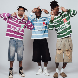 Özel Streetwear Vintage baskı düğmesi up boy nakış pamuk <span class=keywords><strong>Rugby</strong></span> forması şerit uzun kollu Polo T <span class=keywords><strong>Shirt</strong></span>