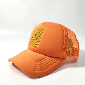 Hoogwaardige Modellen Groen Oranje Gemaakt Klassieke Lente Zomer Getailleerde Trucker Cap Design Mesh Image Custom Trucker Cap