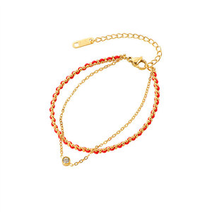 Wholesale Fine <b>Bracelets</b> & Bangles Slider 316l Stainless Steel 14k 18k Pvd Gold Plated Hand Chain <b>Red</b> String <b>Bracelet</b> for Women - Product Image 6