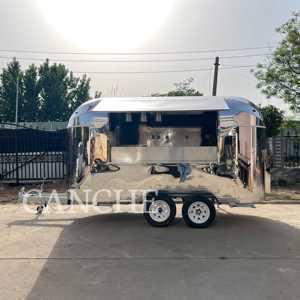 Mini camión de comida moderno con cuerpo de acero inoxidable | Diseño de línea fluida para venta rápida de comida - Product Image 3