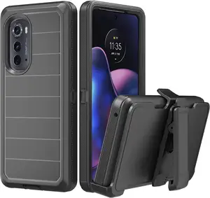 Capa de TPU PC para celular Moto G Stylus 5G 2024 Capa de TPU Clip de cinto 360 para celular à prova de explosão