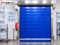 Porte à enroulement isolée à grande vitesse pour entrepôt frigorifique avec guides chauffants et rideau en PVC