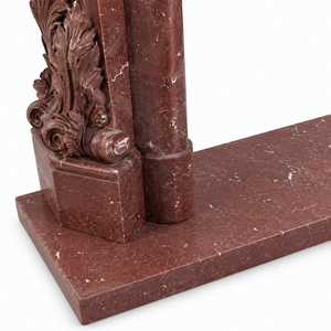 Chimenea Tradicional de Mármol con Tallado Ornamental, Piedra Rosa Levanto, Chimenea Interior de Leña para Comedor - Product Image 5